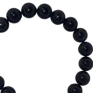 Black tourmaline in quartz 8mm stretch bracelet Crystal 7 inches ONE NEW